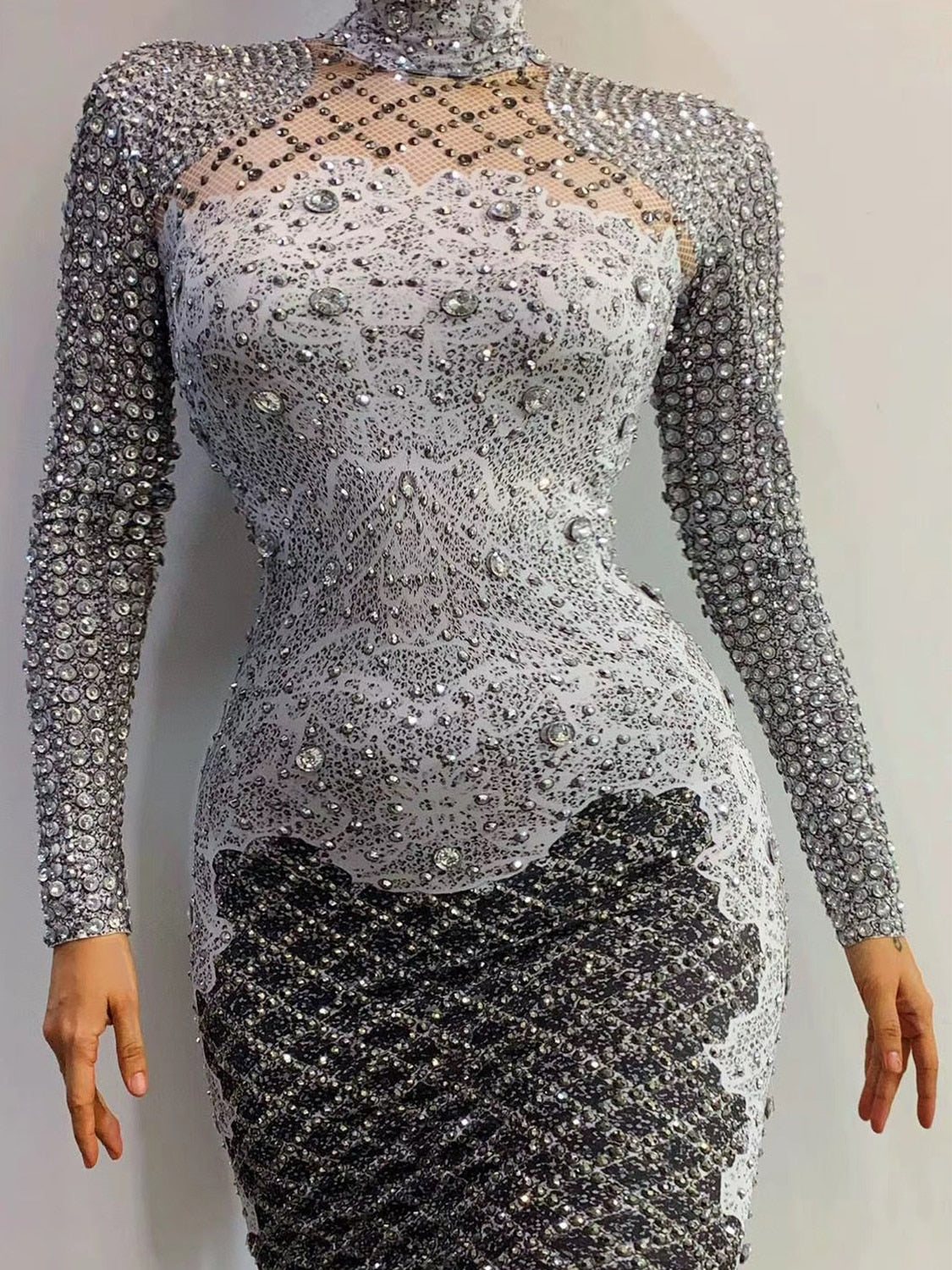 Shining High Studded Diamond Dress