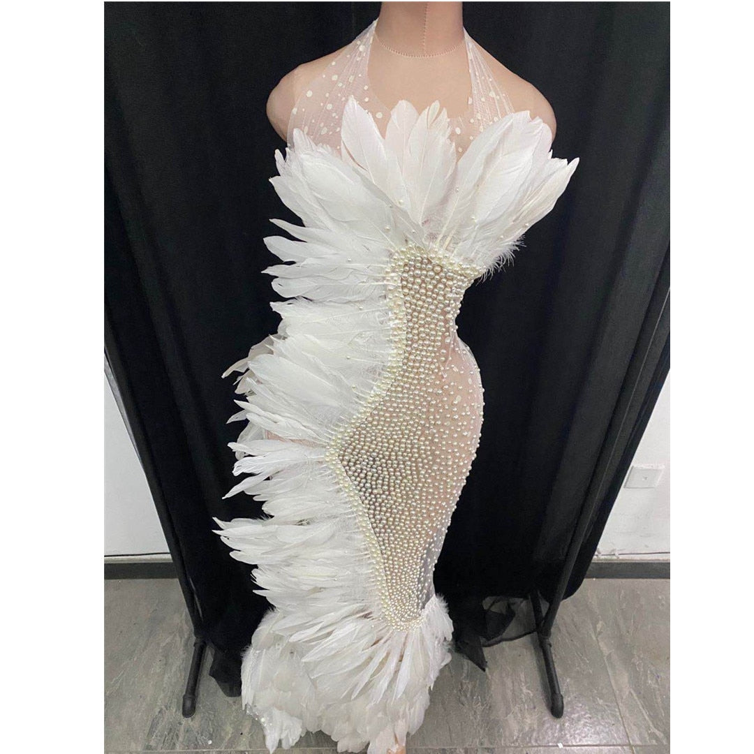 Sam Ooth Sleeveless Feather Dress