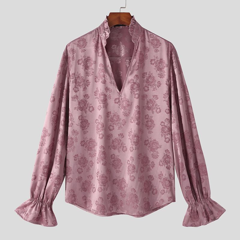 Queen Reina Ruffle Loose Silky Blouse