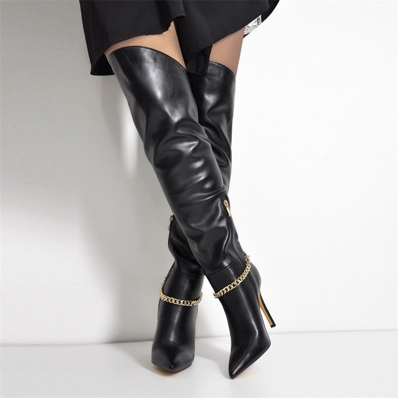 Sally Ness Pointed Toe Over The Knee Boots