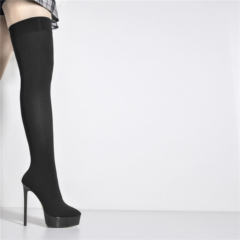 Roma Ence Over the Knee Stretch Boots