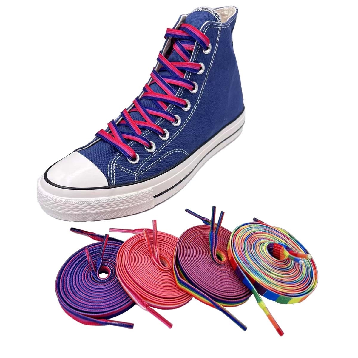 8mm Gay Pride Rainbow Shoelaces