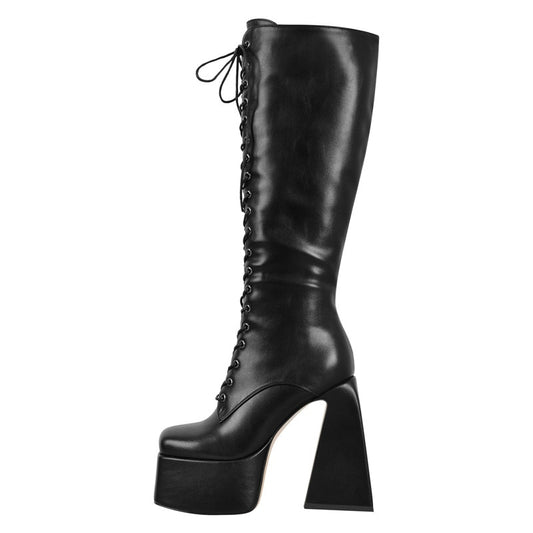 Tyra Living Square Toe Platform Boots