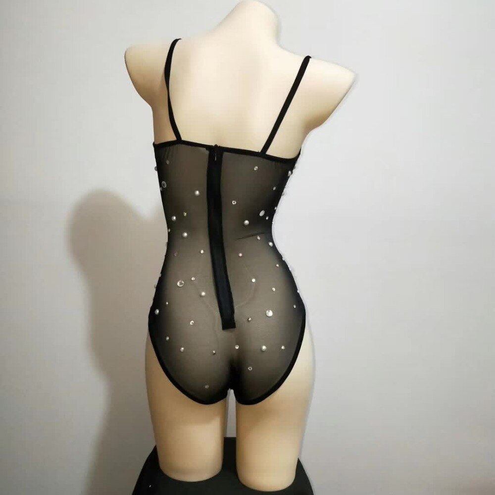 Sparkly Silver Crystals Bodysuit