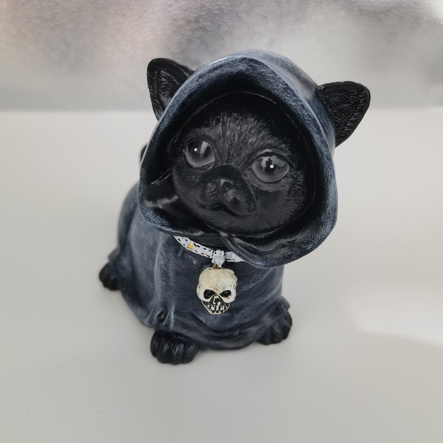 Gothic Witch Grim Reaper Cat Figurine