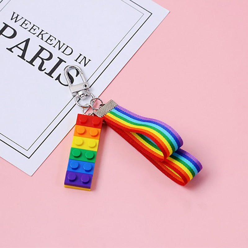 LGBT Gay Pride Rainbow Brick Key Chain