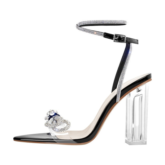 Rey Markeble Rhinestone Bow Sandals