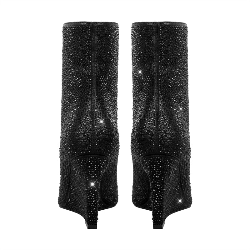 Dora Jar Pointed Toe Wedge Rhinestone Boots