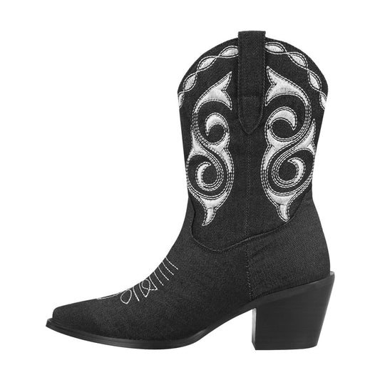 Dora Jar Embroidered Cowboy Ankle Boots