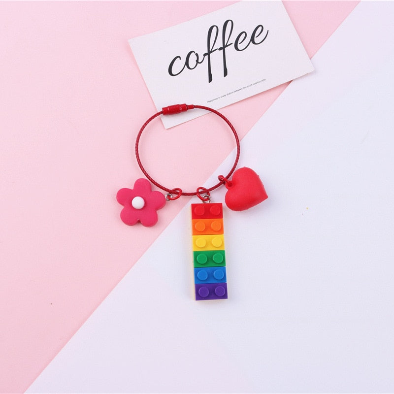 LGBT Gay Pride Rainbow Brick Key Chain