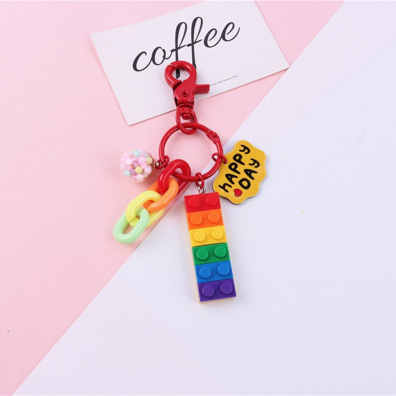 LGBT Gay Pride Rainbow Brick Key Chain