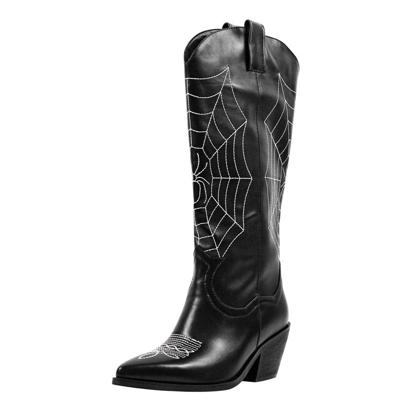 Spider Webs Western Boots