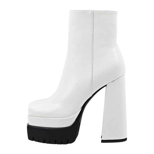 Tamara Nite White Platform Booties