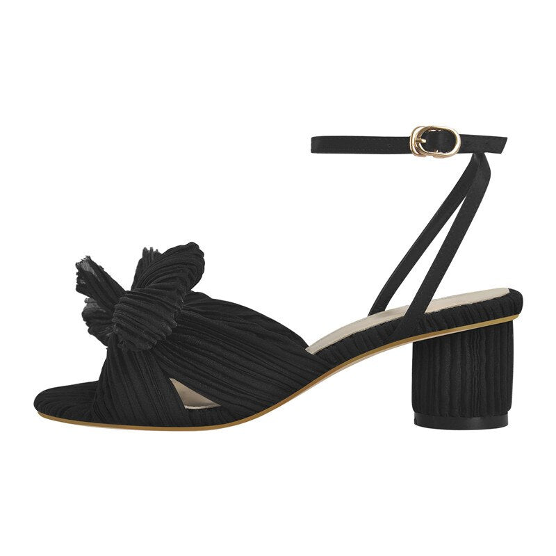 Pria Marry Pleated Bowknot Sandals