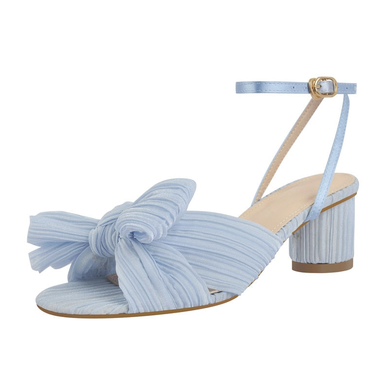 Pria Marry Pleated Bowknot Sandals