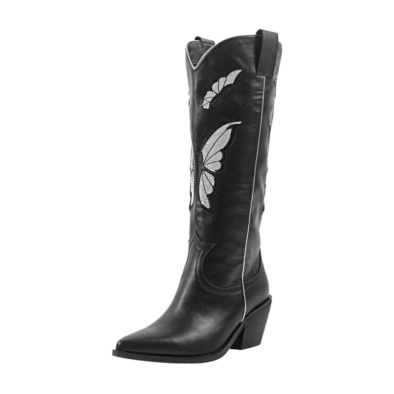 Lala Land Butterfly Western Boots