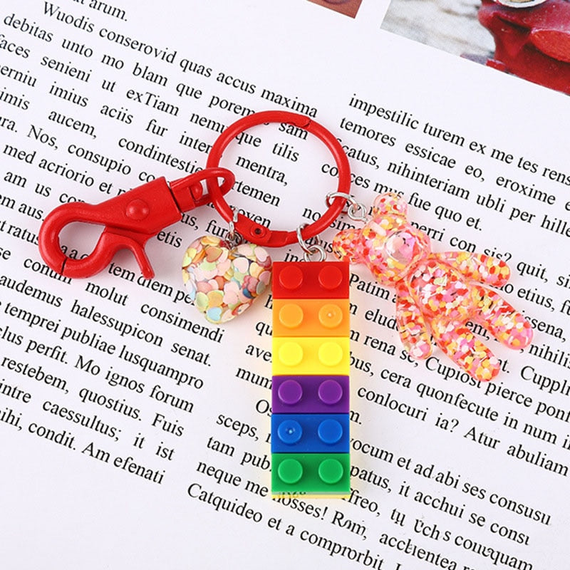 LGBT Gay Pride Rainbow Brick Key Chain