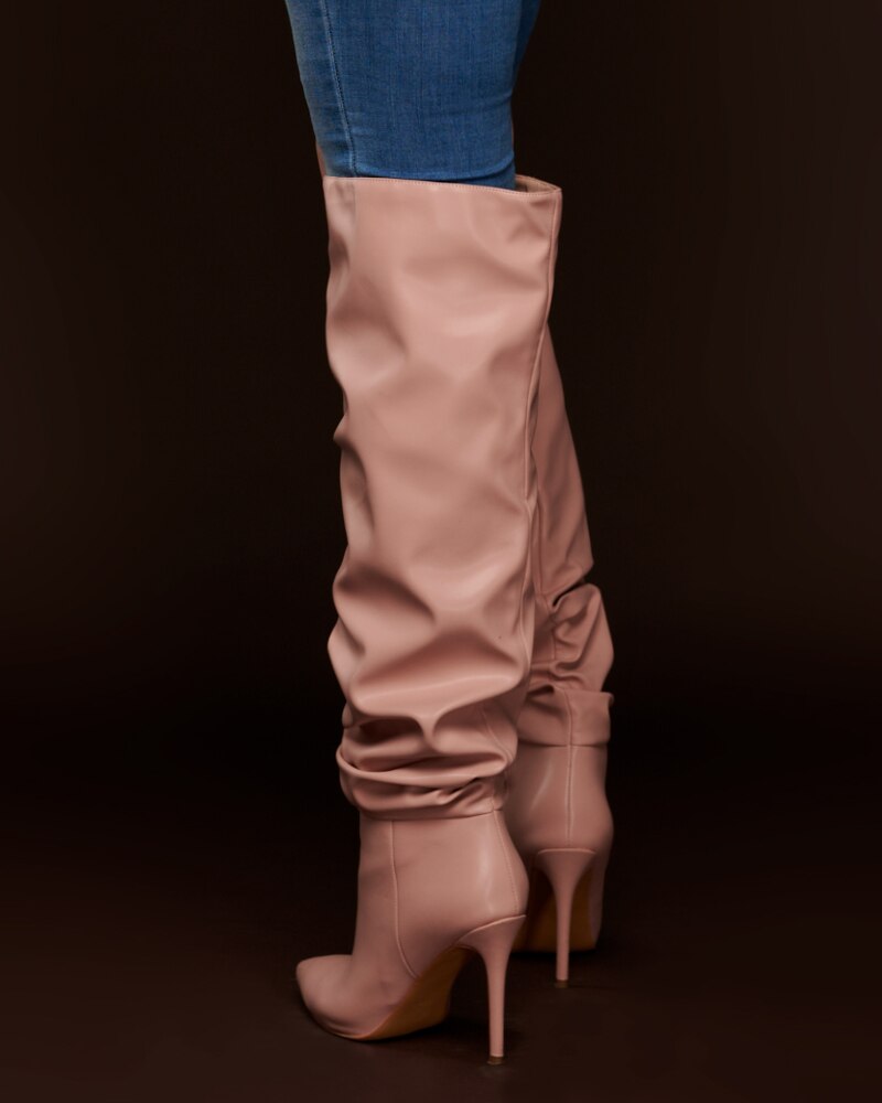 Sarah Tonin Pink Over The Knee Boots