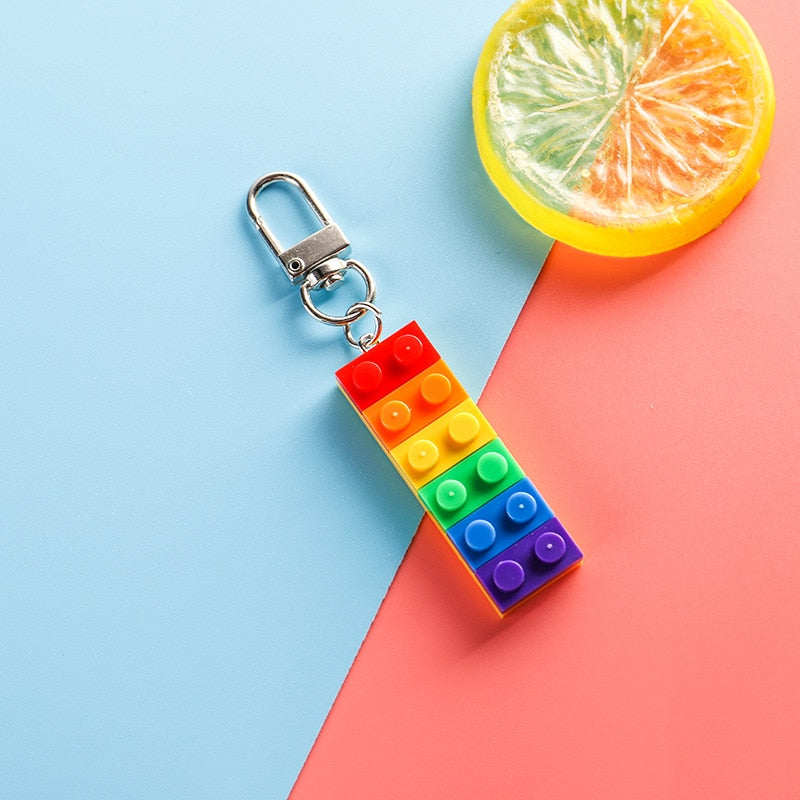 LGBT Gay Pride Rainbow Brick Key Chain