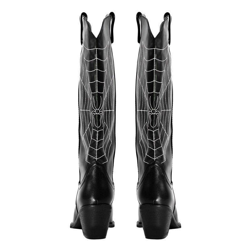 Spider Webs Western Boots