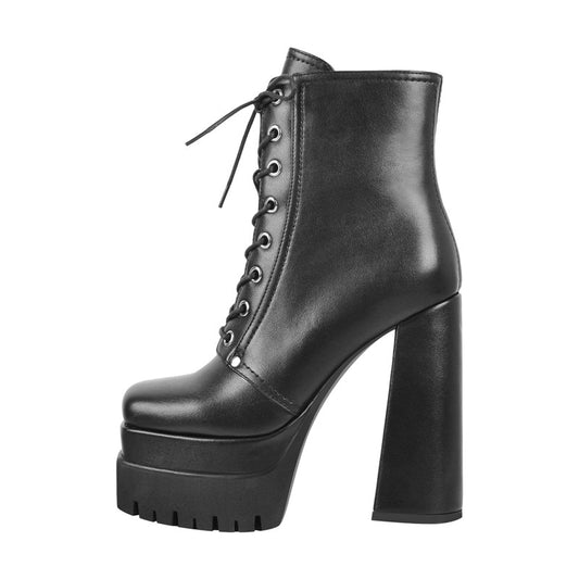 Frida People Square Toe Platform Ankle Boots