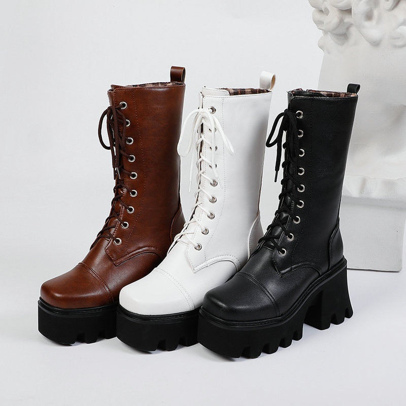 Valeria Platform Mid-Calf Boots