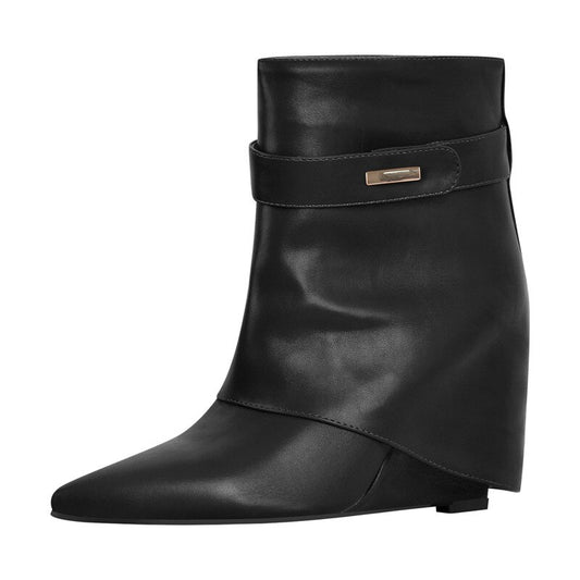 Angela Mercy Wedge Heel Fold Over Boots