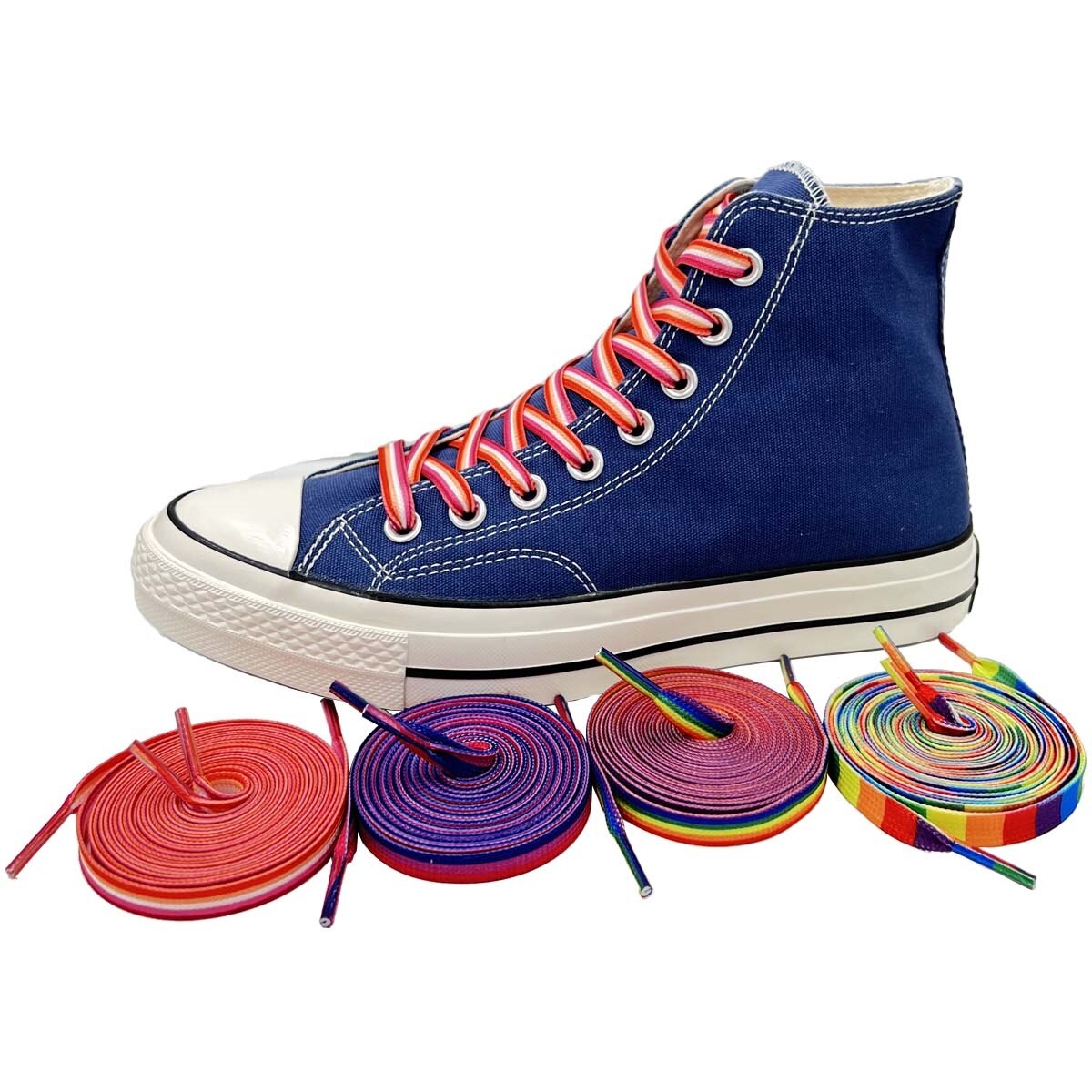 8mm Gay Pride Rainbow Shoelaces