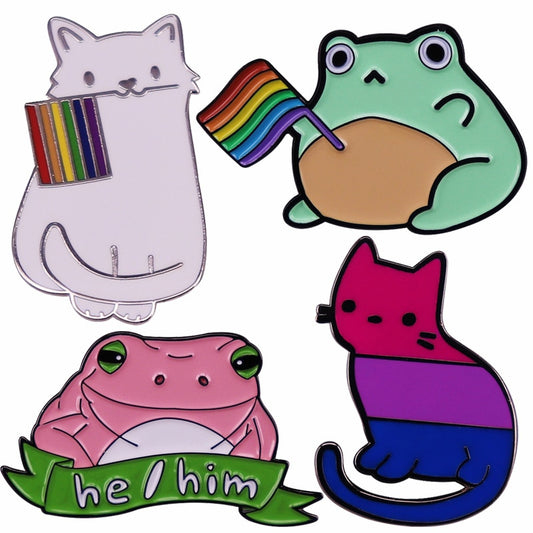 LGBT Gay Pride Cute Animals Enamel Pins