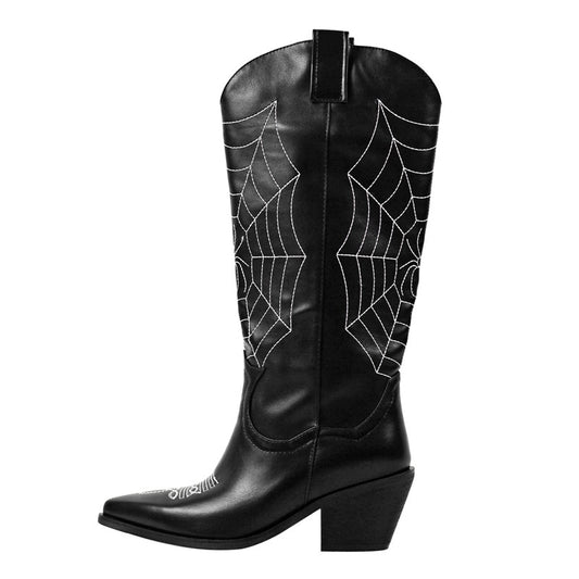 Spider Webs Western Boots