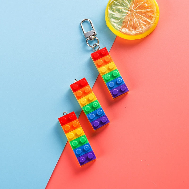 LGBT Gay Pride Rainbow Brick Key Chain