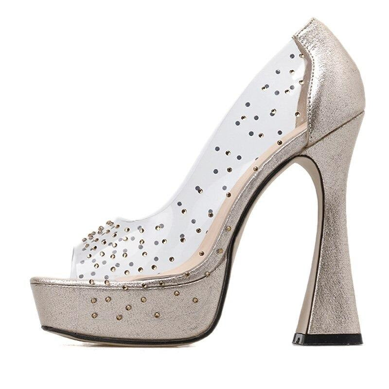 Rhinestone Platform Pumps