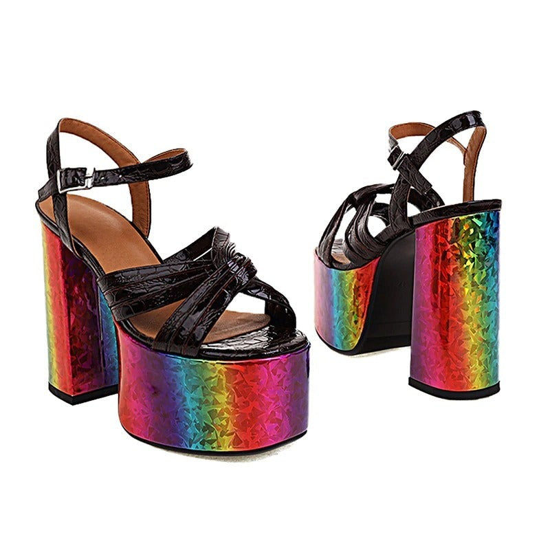 Hella Cious Rainbow Platform Sandals