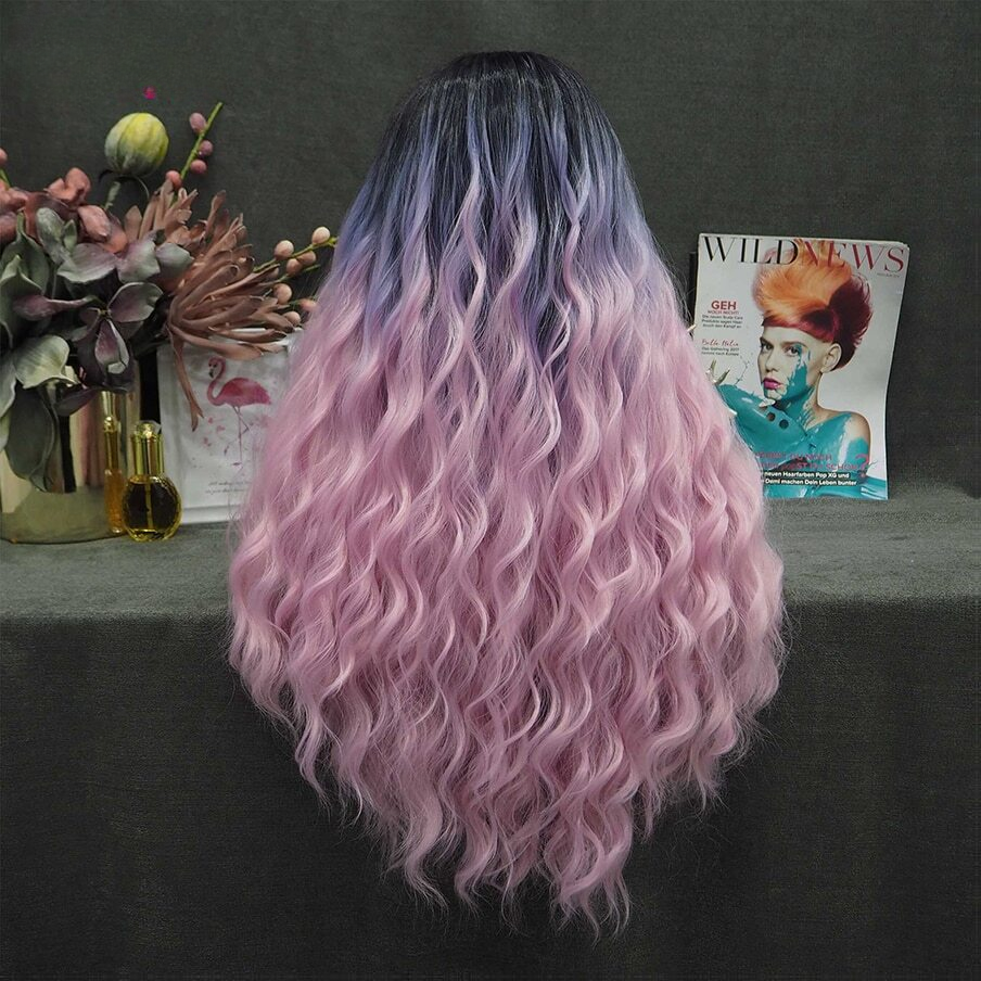 Lunaye Clipse Ombre Pink Purple Lace Front Wig
