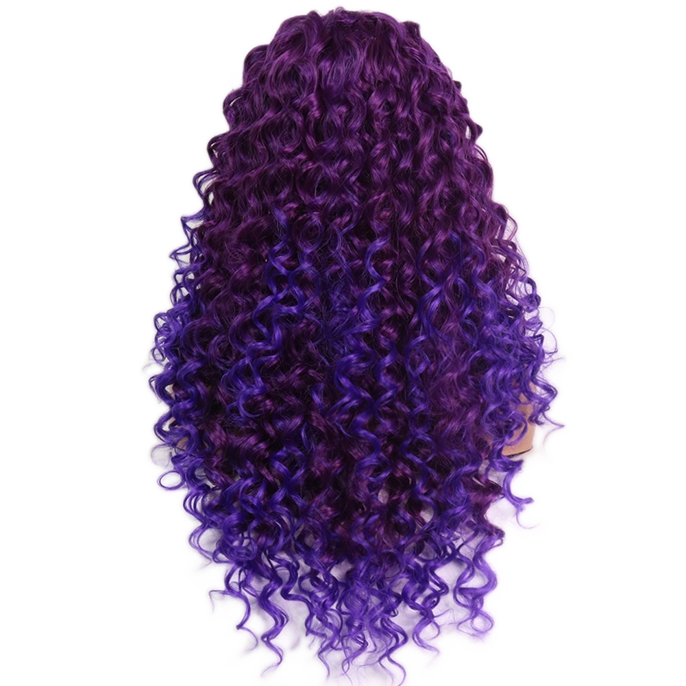 Drag Queen Eva Purple Curly Wig