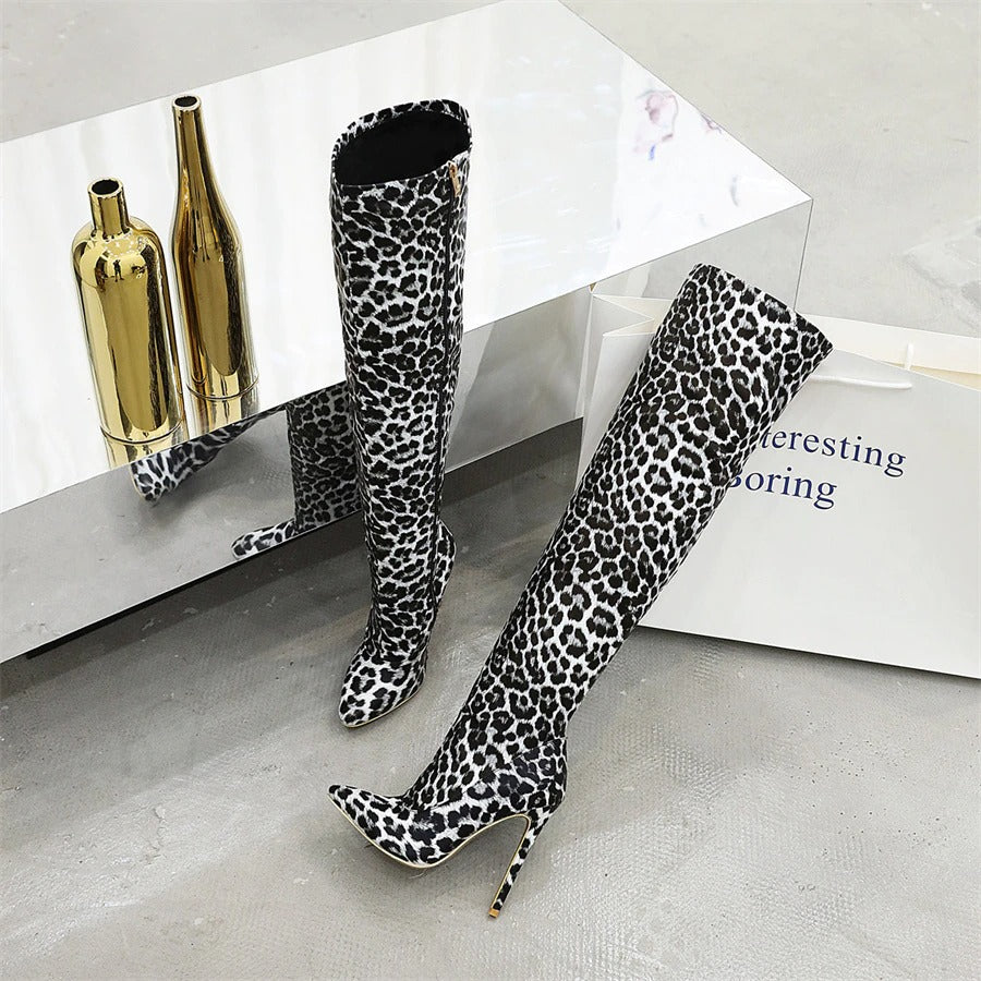 Sam Ooth Leopard Print Boots