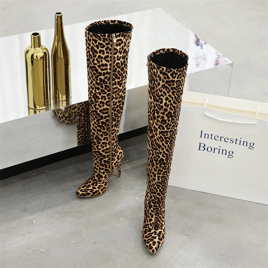 Sam Ooth Leopard Print Boots