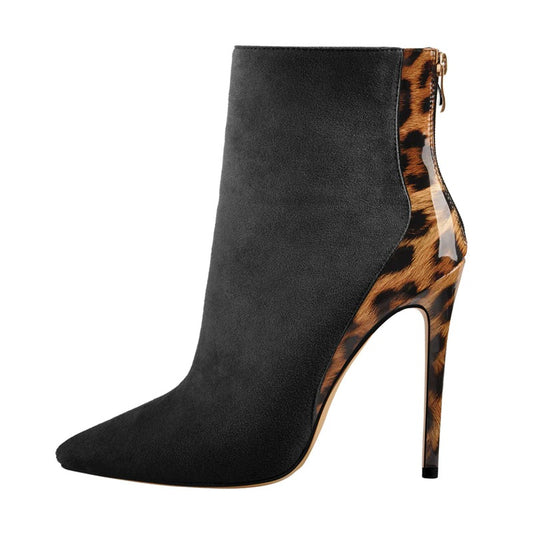 Thea Terre Leopard Print Booties