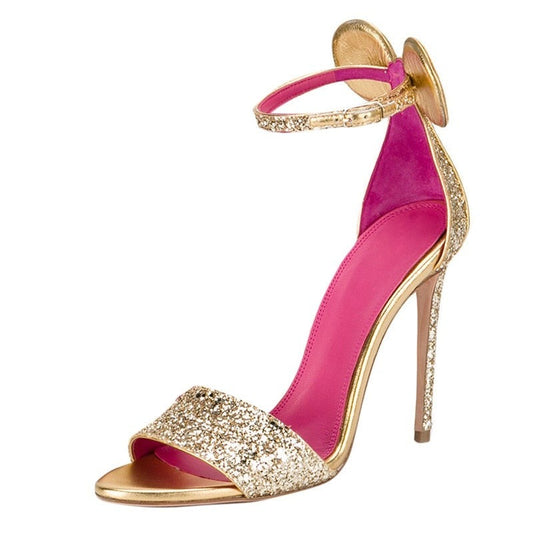 Claire Voyance Glitter Peep Toe Heels