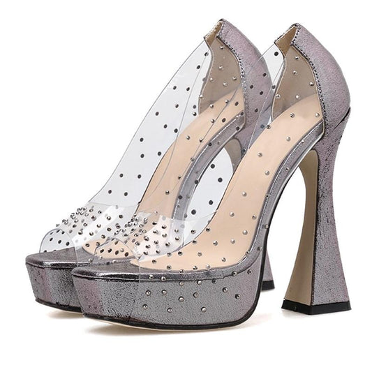 Rhinestone Platform Pumps