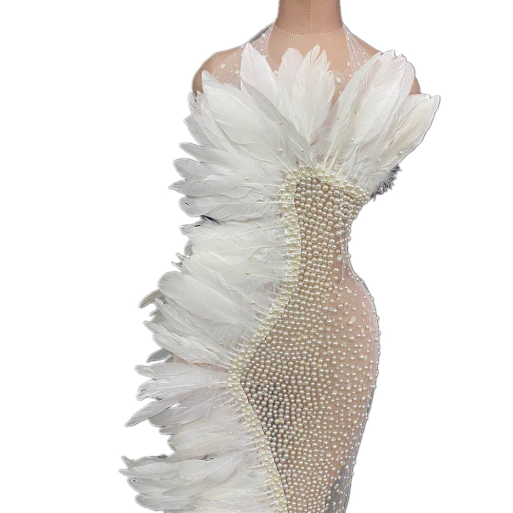 Sam Ooth Sleeveless Feather Dress