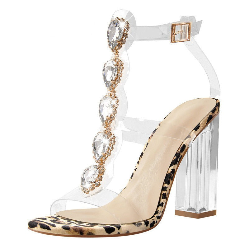 Miss Fortune Transparent Rhinestones Sandals