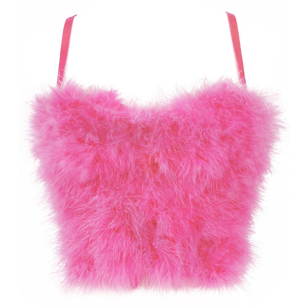 Euphoria Bliss Pink Fur Crop Top