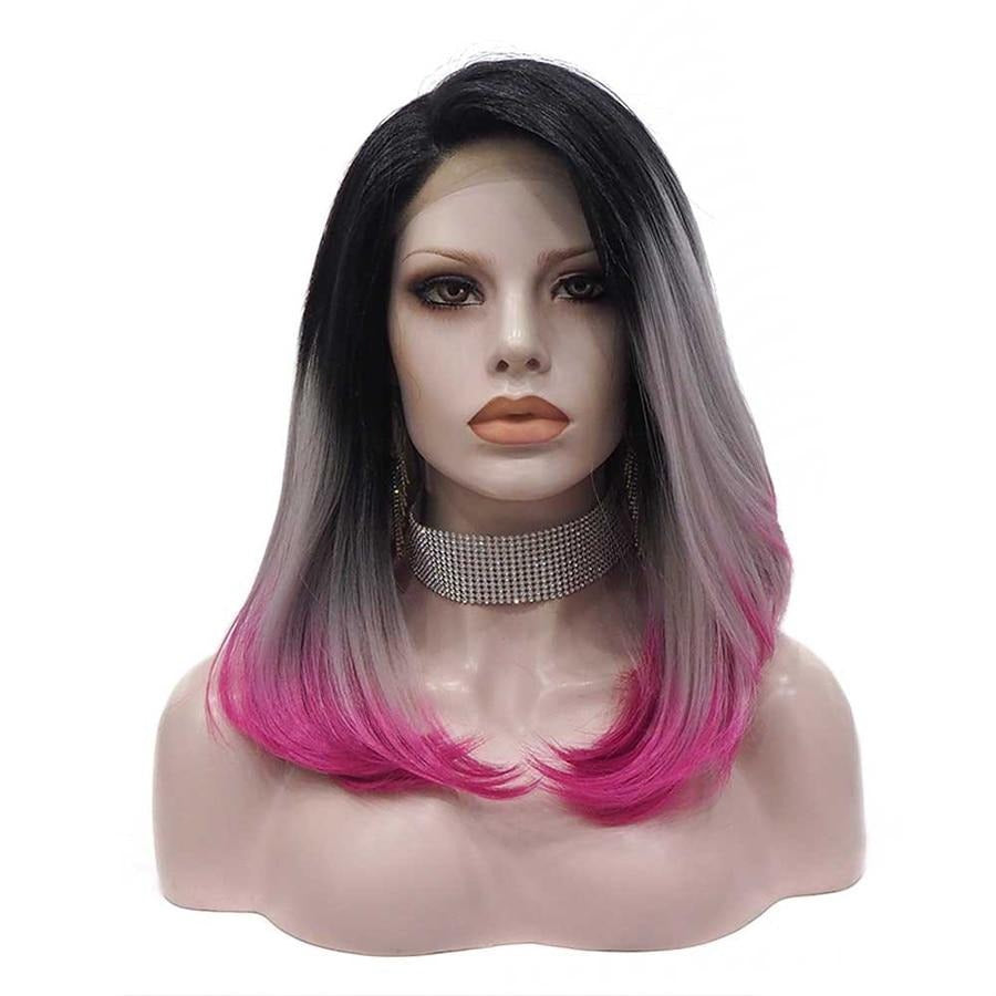 Jue Cee Pink Grey Ombre Wig