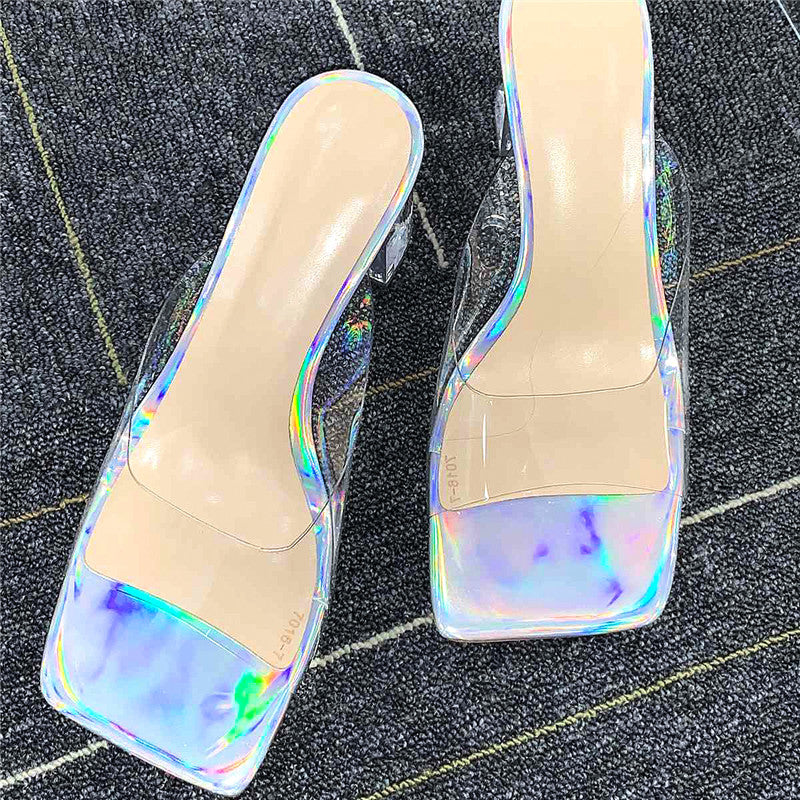 Sarah Tonin Holographic Transparent Sandals