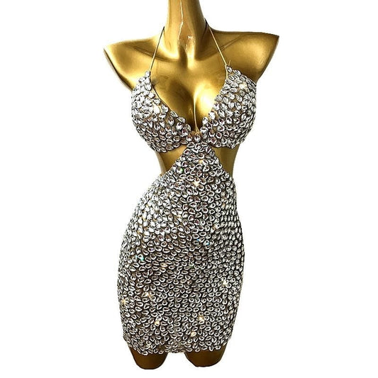 Chichi Swank Rhinestones Mini Dress