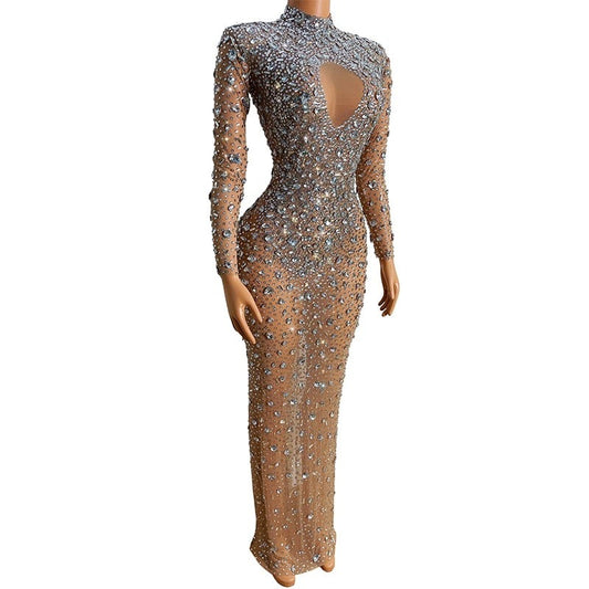 Gena Rocity Transparent Rhinestone Dress