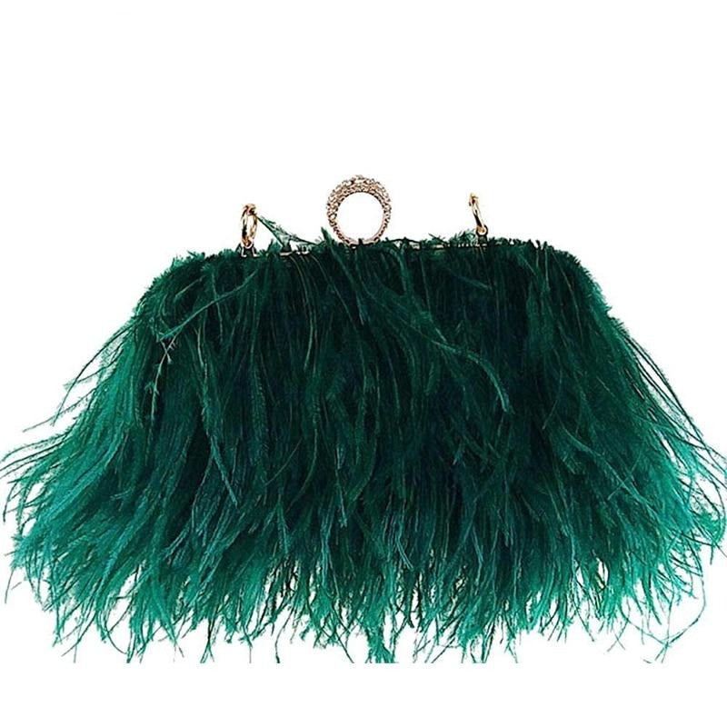 Luxury Ostrich Feather Handbag