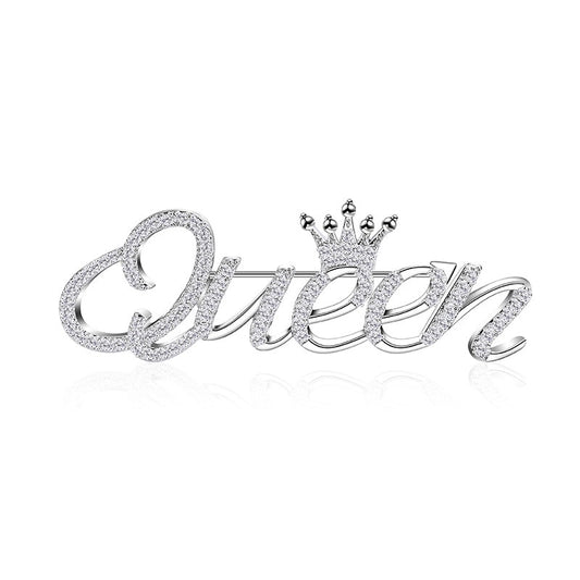 Queen Rhinestone Brooch