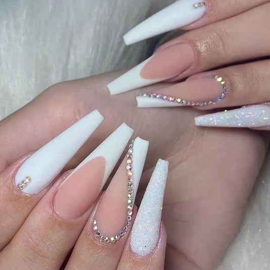 Ruth Lezz White French Press On Nails